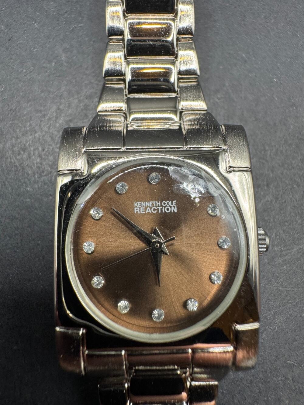 Kenneth Cole Reaction F3562621 Stainless Steel Brown Dial Watch 23mm Wide Band